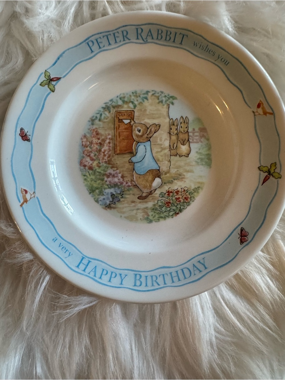 Wedgwood Blue 'Happy Birthday' Decorative Plate